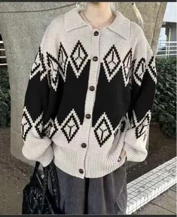 빈티지풍 코위찬 니트 가디건