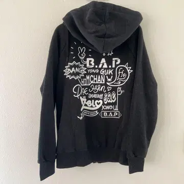 B.A.P 풀 집업 후드티 다크 그레이