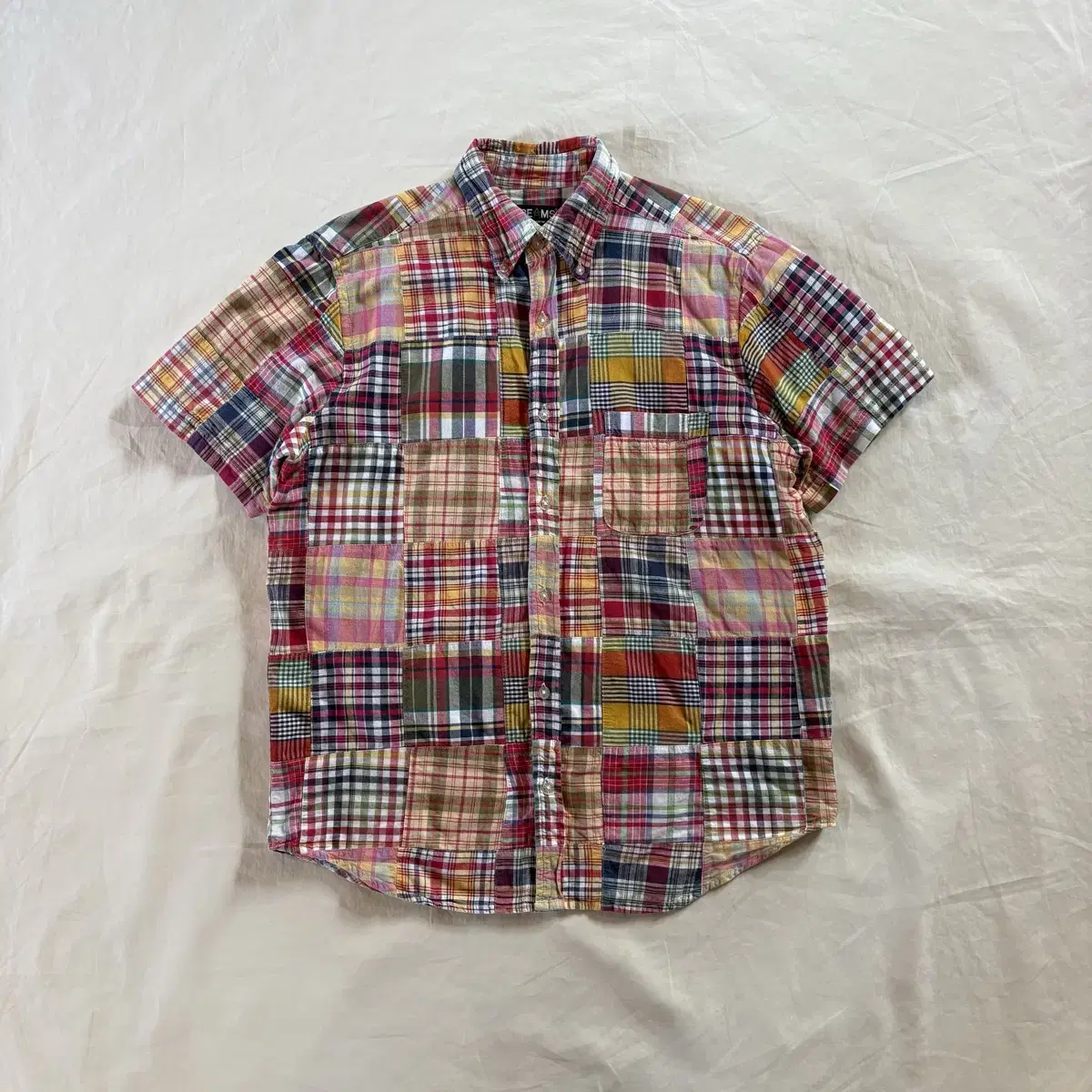 BEAMS 오리지널 마드라스 패치워크 셔츠 (L /100-102)