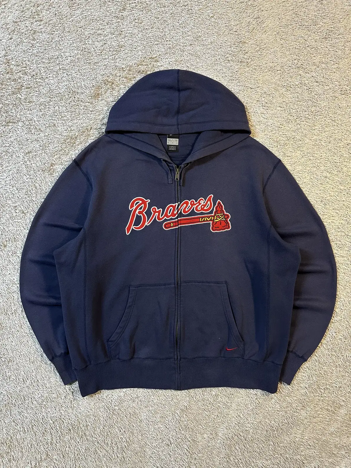 [XL] 00's 나이키 X MLB 애틀랜타 브레이브스 후드집업 네이비