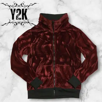 y2k 구제 의류 하이넥 인조 모피 자켓 헤이세이 그런지 갸루남