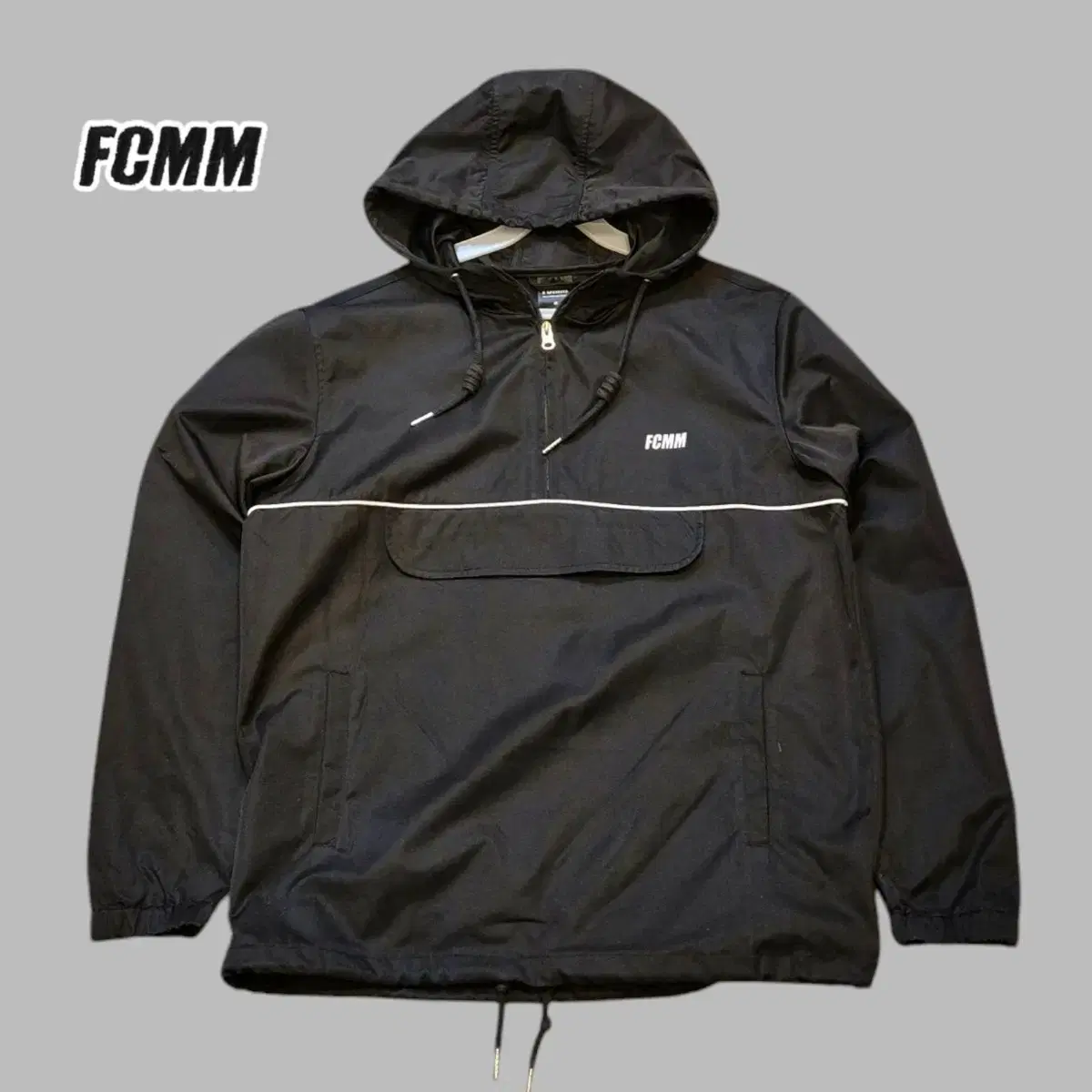(M)FCMM 블랙 아노락 후드윈드브레이커
