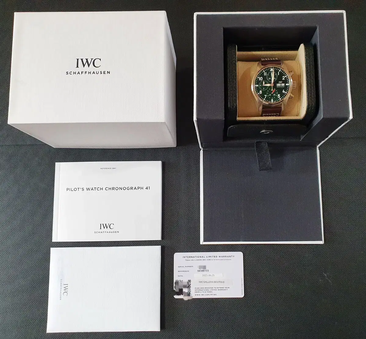 iwc 파일럿 크로노 41 녹판 (그린) 판매합니다 (iw388103)