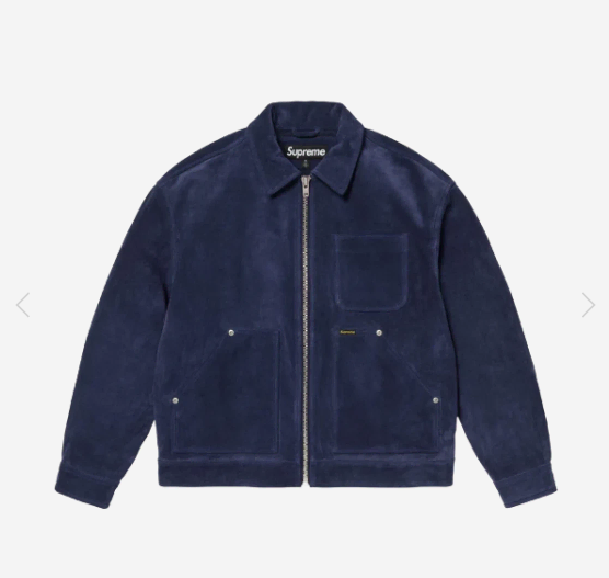 [L]24FW 슈프림 스웨이드 워크 자켓 블루