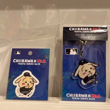 치이카와 x MLB 아크릴 키링 스티커 토끼