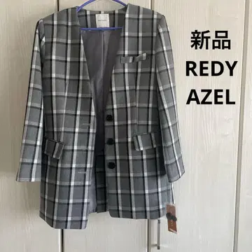 새상품 레이디 아젤 체크 무늬 테일러드 자켓