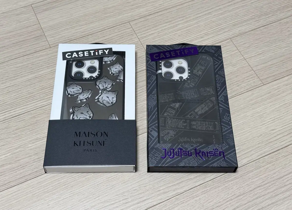 아이폰15프로맥스 케이스티파이 2종 일괄판매(메종키츠네 , 주술회전)