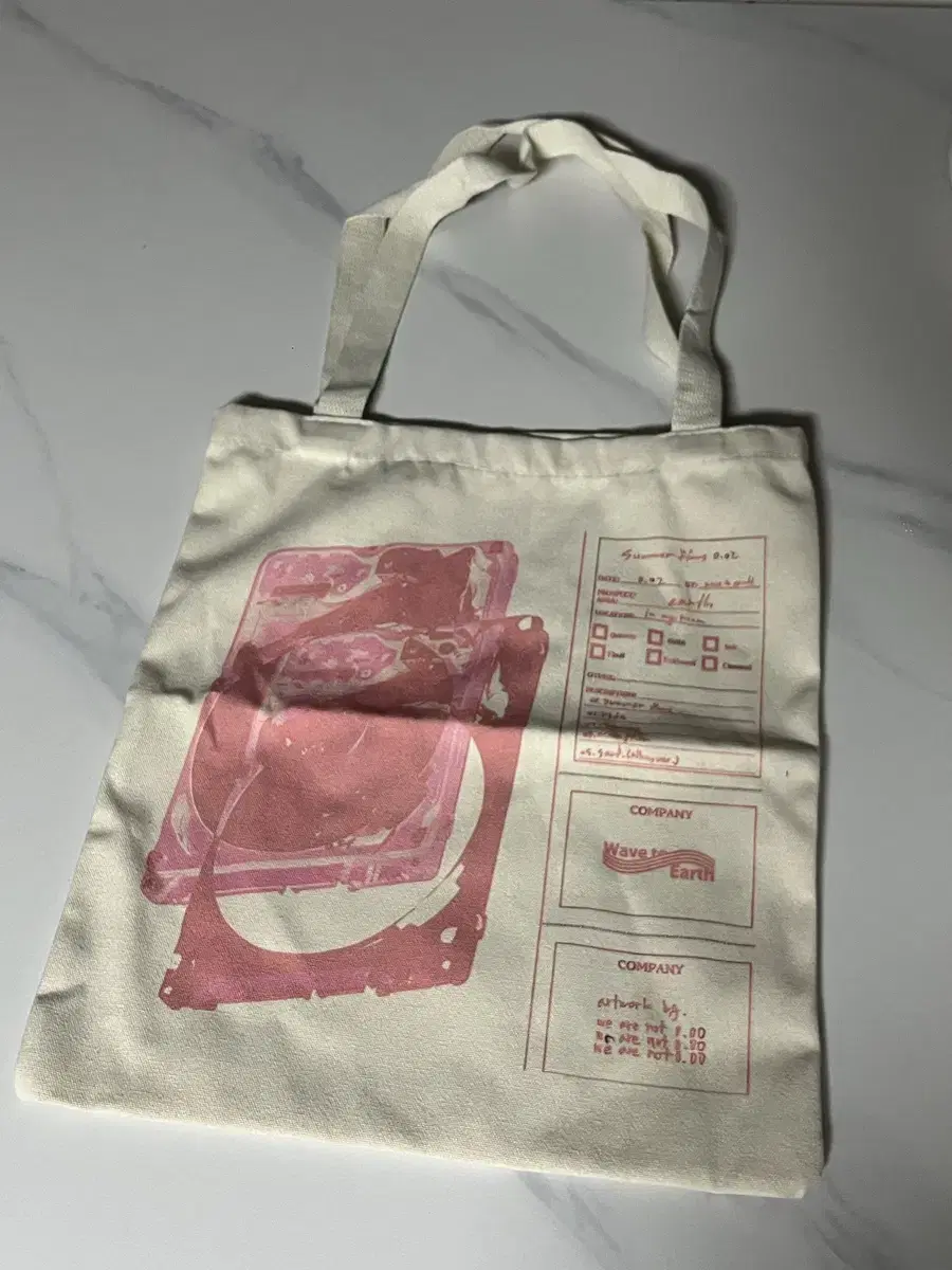 Wave to Earth Summer Flows 0.02 Pink Eco Bag