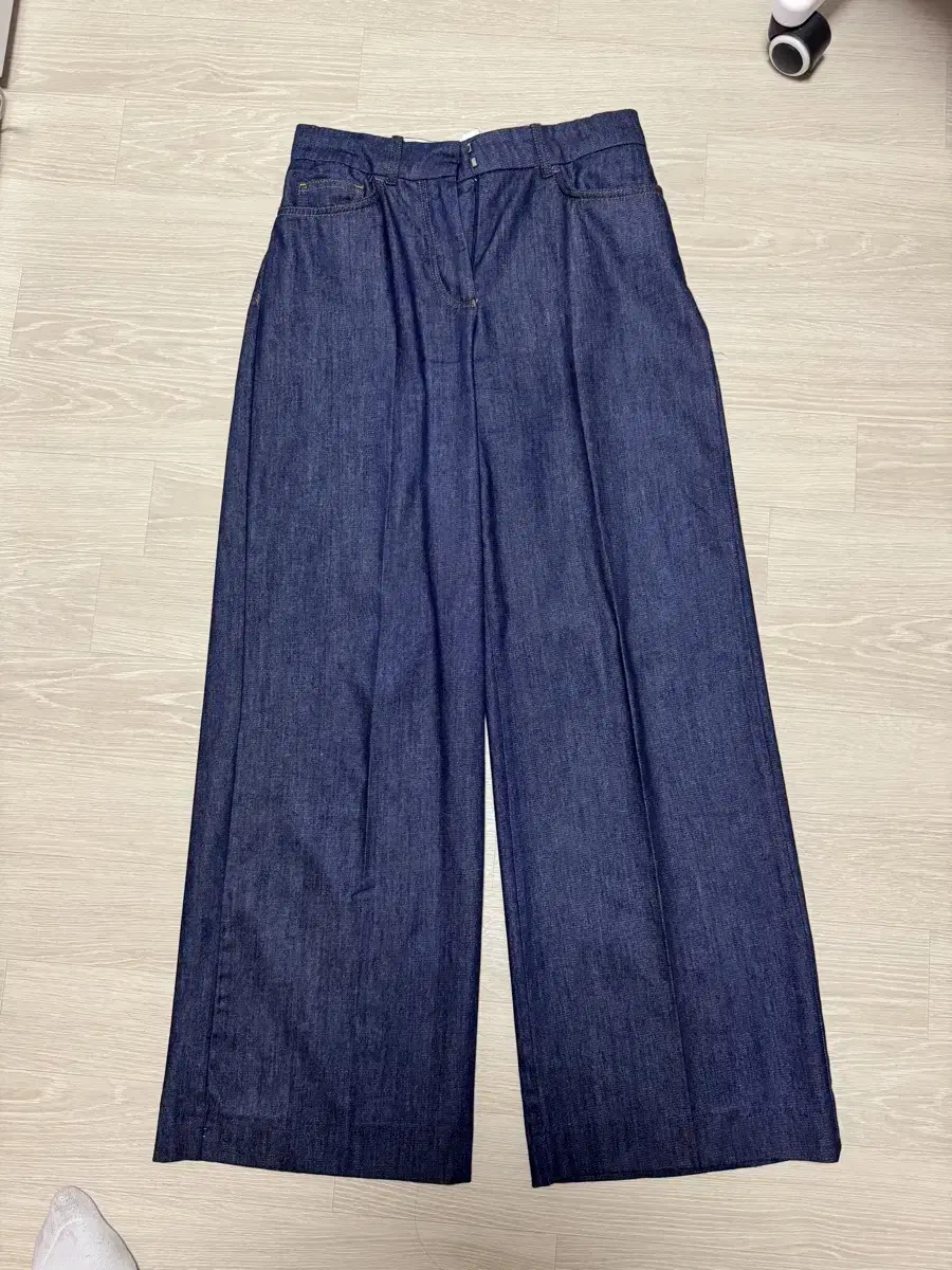 자라 zara 생지 데님 청바지 와이드 세미부츠컷