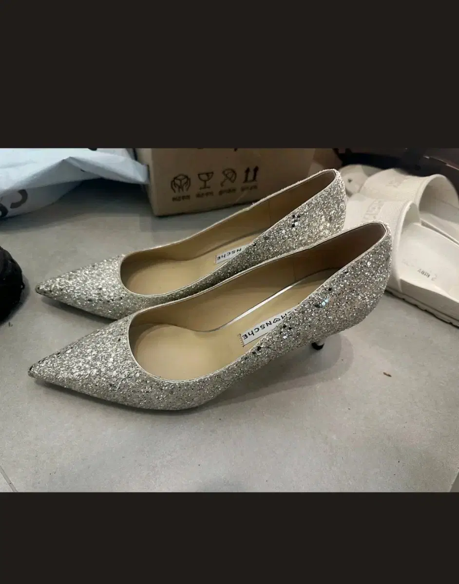웨딩슈즈 르몽쉐 글리터힐 5cm 실버 240