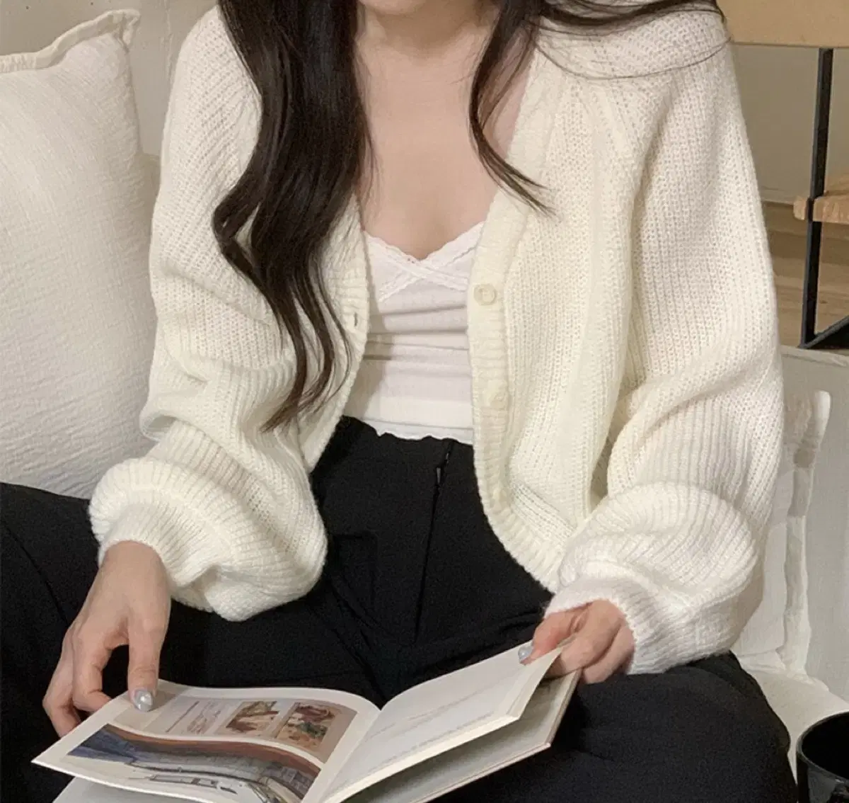 [미개봉 새상품]꼰미고 온스 모헤어 가디건
