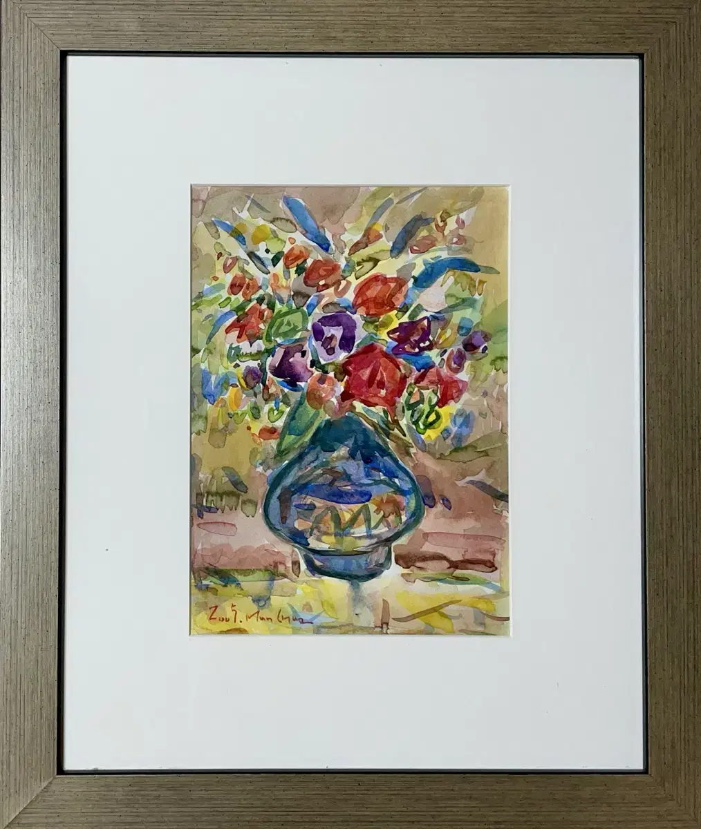 구만채 수채화 꽃 그림