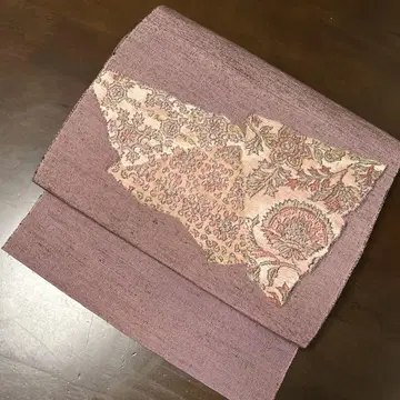 나고야 오비 꽃 혼합 실 츄리닝 심플 짙은 갈색 핑크 붉은색 y-54