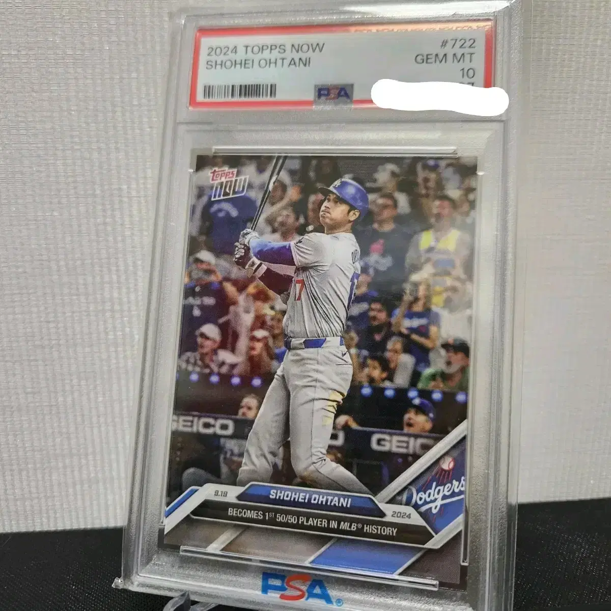오타니 쇼헤이 2024 탑스 50/50 #772 PSA GEM MT 카드