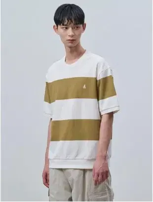 빈폴 24SS 밀라노조직 컬러블럭 티셔츠 베이지