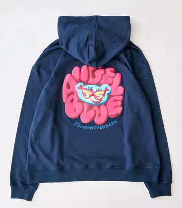 pixium 엔젤 블루 35주년 백 프린트 후드티 L사이즈