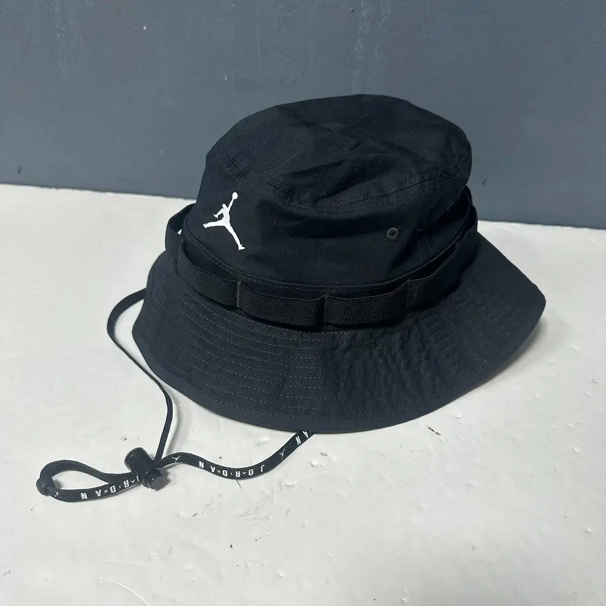 M 나이키 조던 로고 블랙 버킷햇 모자