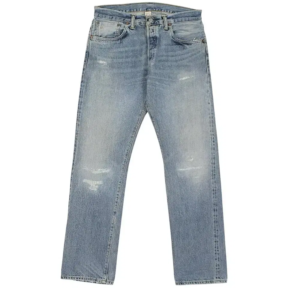 RRL 더블알엘 리페어 로우 스트레이트 셀비지 데님 팬츠