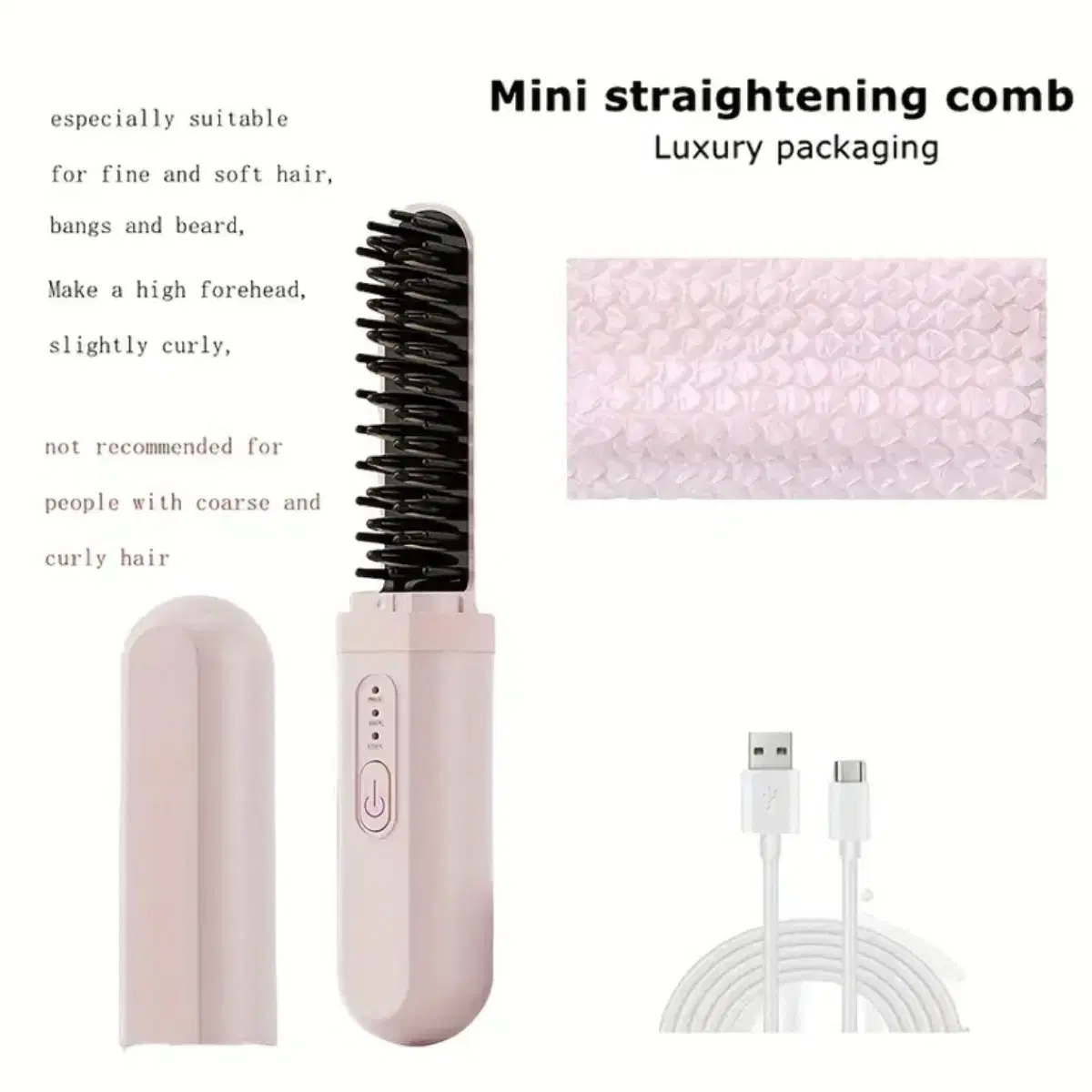 (New Product) Portable Wireless Hair Brush Curling Iron