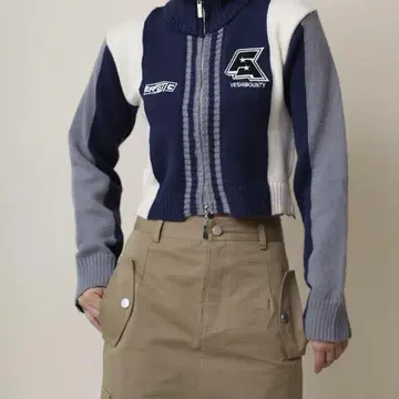 후크 리브 니트 자켓 레이싱 y2k aimoha zozo