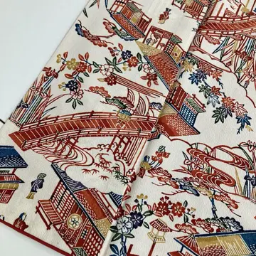 형지 염색 크레이프 원단 풍경화 멋진 디자인 코몬 순수 실크 T-3391