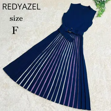 REDYAZEL 레이디 아젤 니트 플리츠 롱 원피스 프리 사이즈