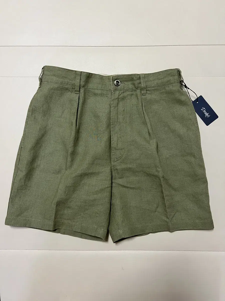 Drake's 23SS Linen Shorts Olive 32