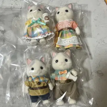실바니안 패밀리 고양이 인형 4개 세트 라떼 고양이 패밀리