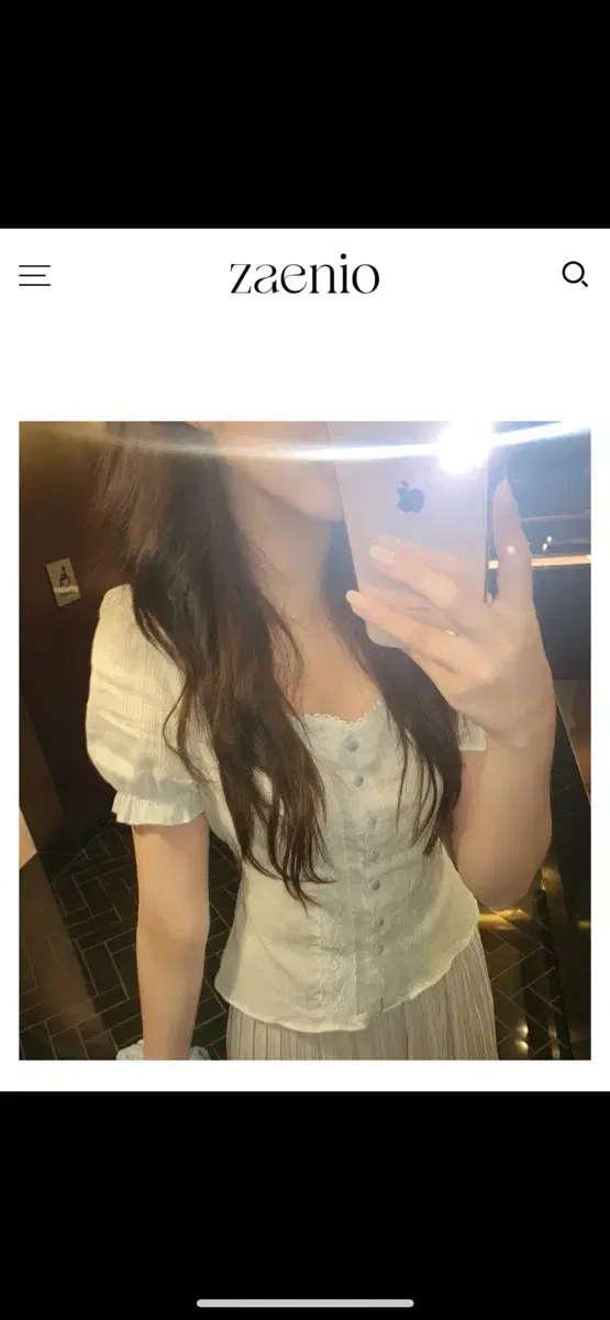 제니오 zaenio 펄 에스닉 블라우스