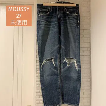MOUSSY 마우지 데미지 데님 27 미사용 택 포함