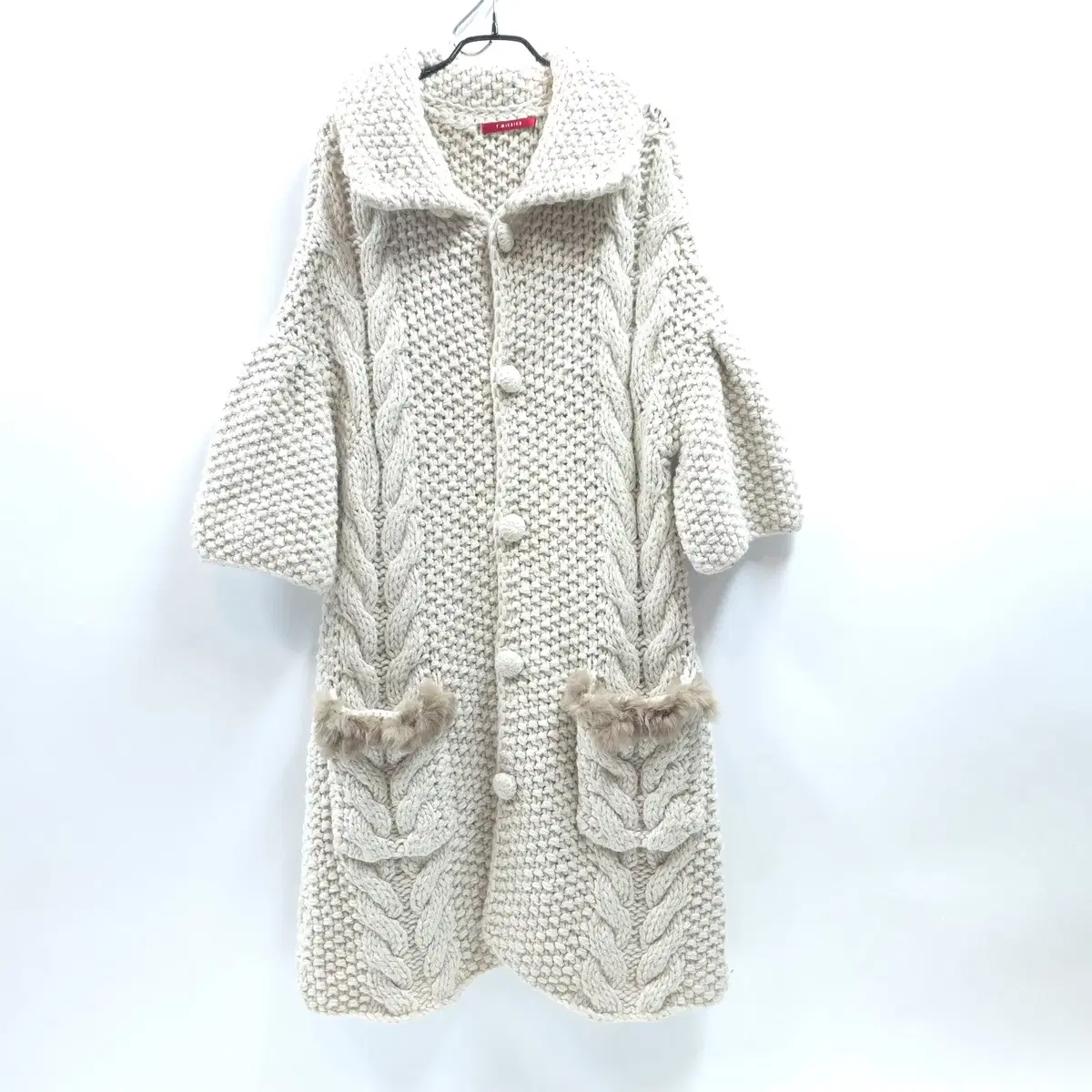 TMICHIKO 티미치코 알파카 블렌드 해비 케이블니트 롱가디건 C290