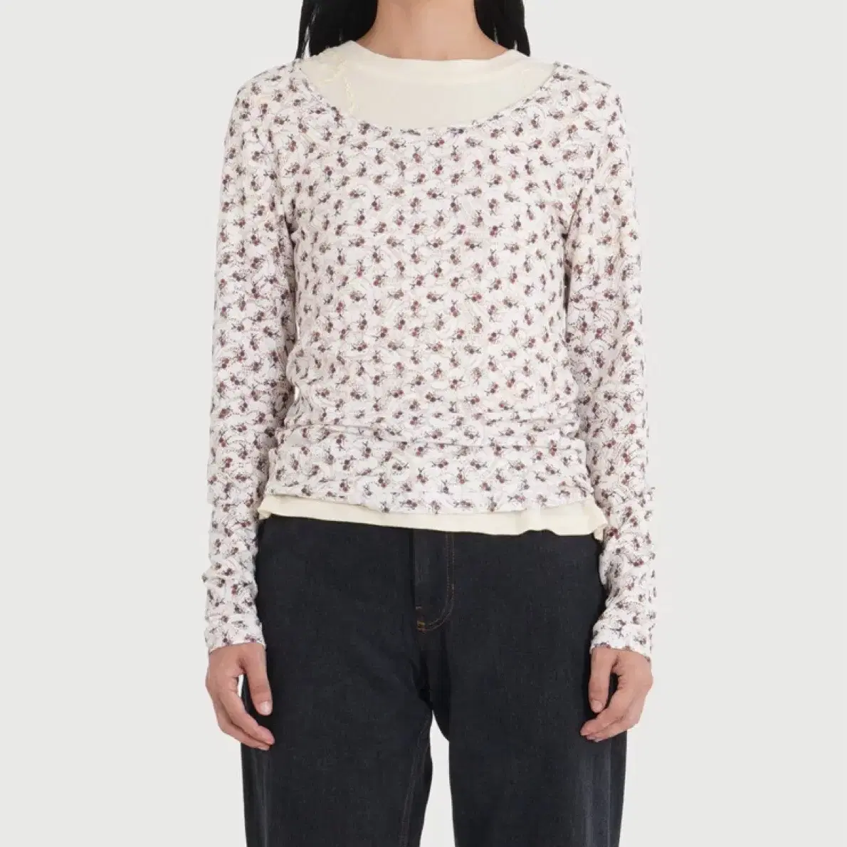 AKOL 아콜 Flower vintage lace top 레이스 티셔츠