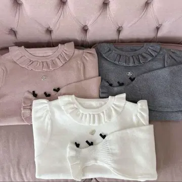 에블린 겨울 신상 소매 리본 니트