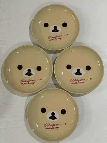 리락쿠마 meets honey 플레이트 4개 세트