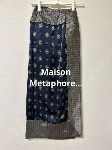 새상품 Maison Metaphore... 랩스커트 에스닉 패턴 Free