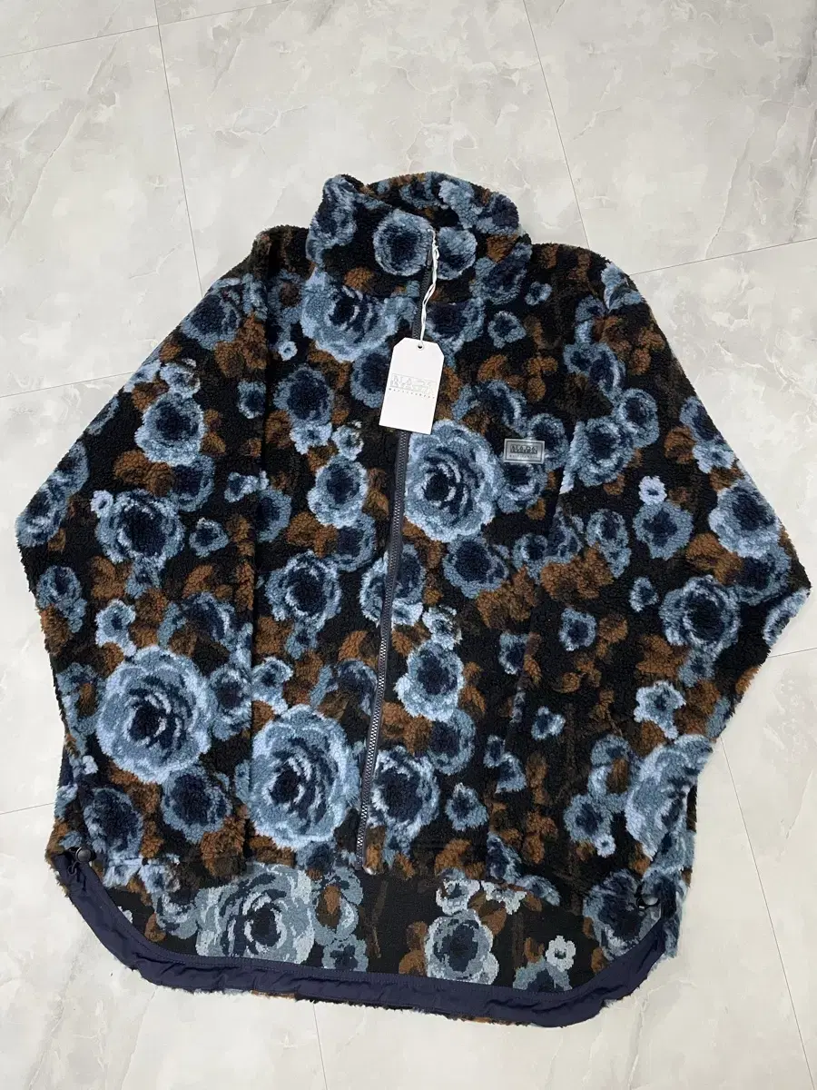 나파 바이 마틴로즈 AW18 플로럴 자카드 플리스 재킷 블루 XL