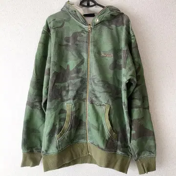 BILLABONG 90s 빌라봉 맨투맨 지퍼 후드티 카모플라주 L