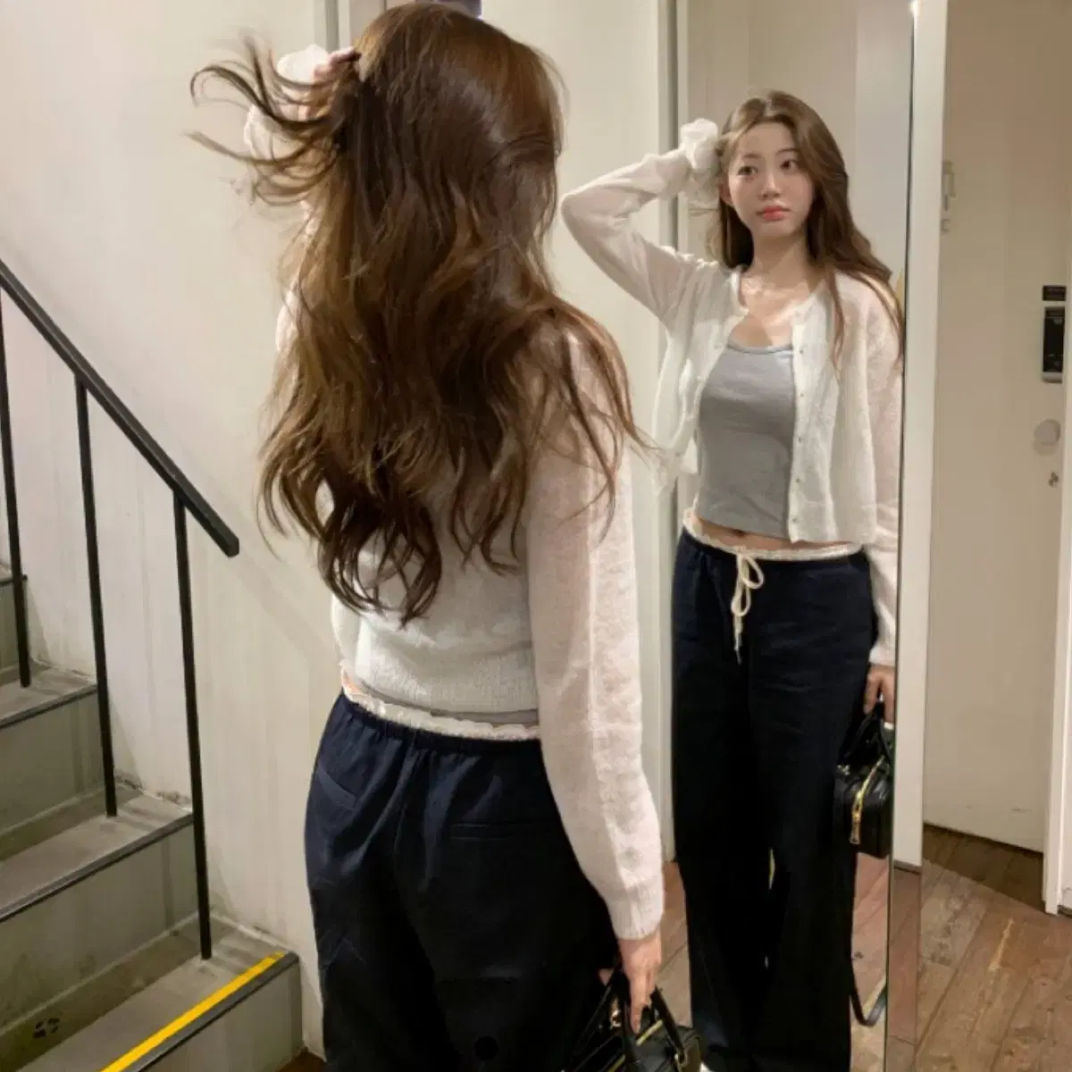 Zaenio 제니오 배색 와이드 팬츠