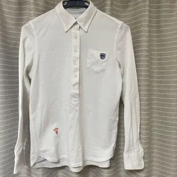 새상품급 파리게이츠 화이트 긴팔 피케 셔츠 사이즈 1