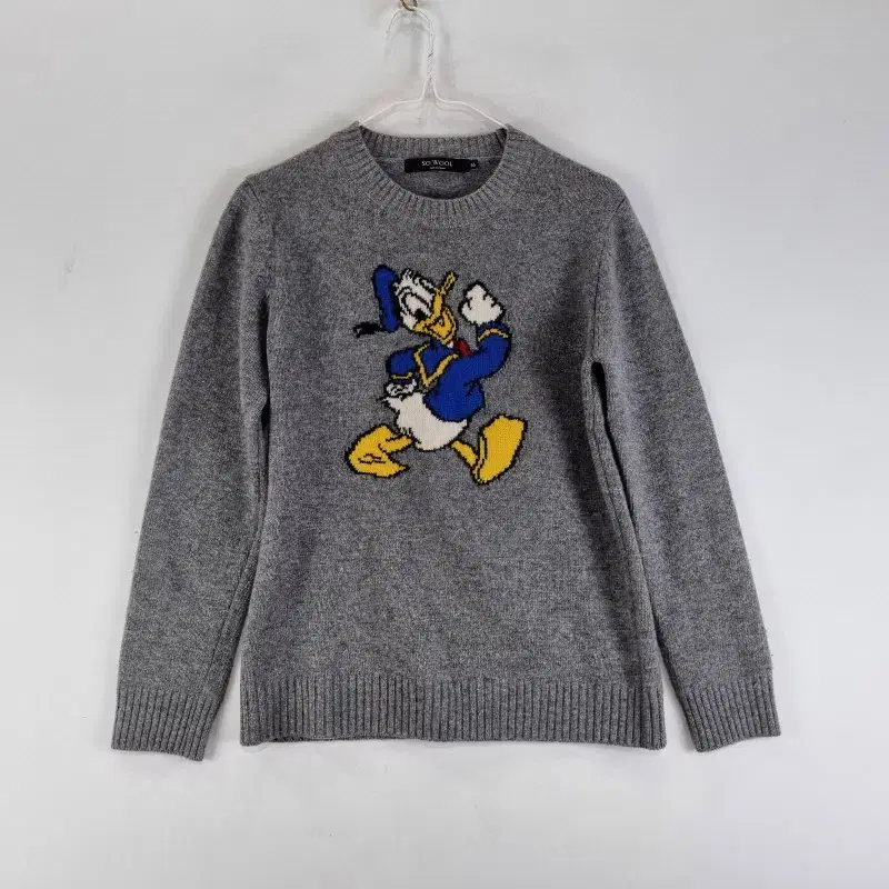 F0285 SOWOOL 여85-90 도날드덕 그레이 니트
