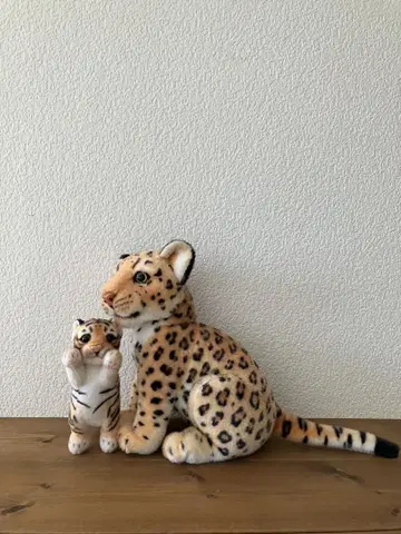 동물 표범 & 호랑이 봉제 인형 세트