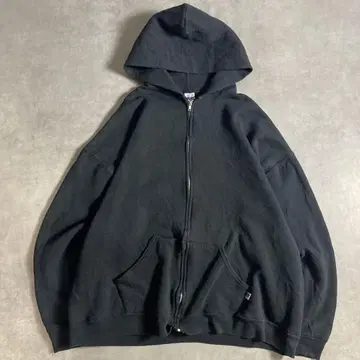 00s RUSSEL ATHLETIC 지퍼 후드티 무지 블랙 AKIMBO