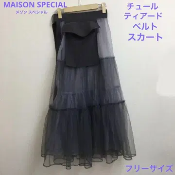 MAISON SPECIAL 튤 티어드 벨트 스커트 프리 사이즈