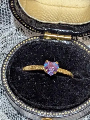 하트 합성 알렉산드라이트 놋쇠 골드링