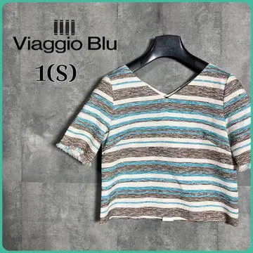 Viaggio Blu 썸머 트위드 백 버튼 티셔츠 터콰이즈