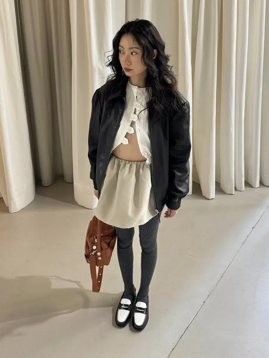 VIA EVELYN LEATHER BLOUSON