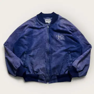 80s 90s 봄버 자켓 페도 기업 로고 단 하나뿐인 네이비