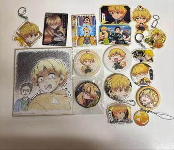 귀멸의 칼 아가츠마 젠이츠 색종이 캔뱃지 아크릴 키링 카드 씰