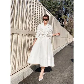 eimy istoire EM 진주 데님 트렌치코트 WHITE