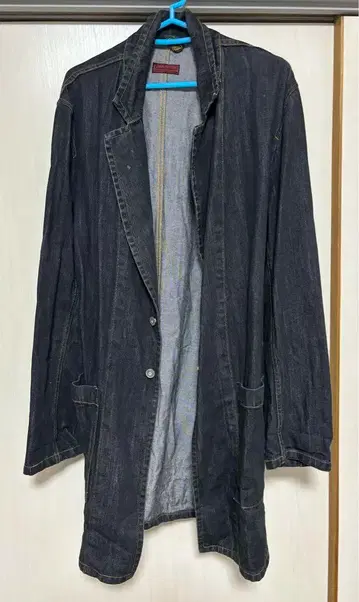 존 불 코 데님 롱 자켓 블랙 G 자켓 롱